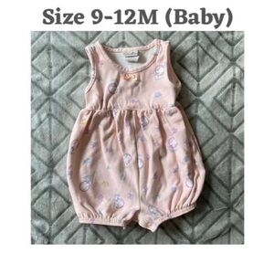 Carter’s Pink Sleeveless Romper Bow Accent 9-12M